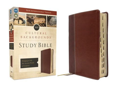 Niv, Cultural Backgrounds Study Bible (Context Changes Everything), Leathersoft, Brown, Red Letter, Thumb Indexed: Bringing to Life the Ancient World