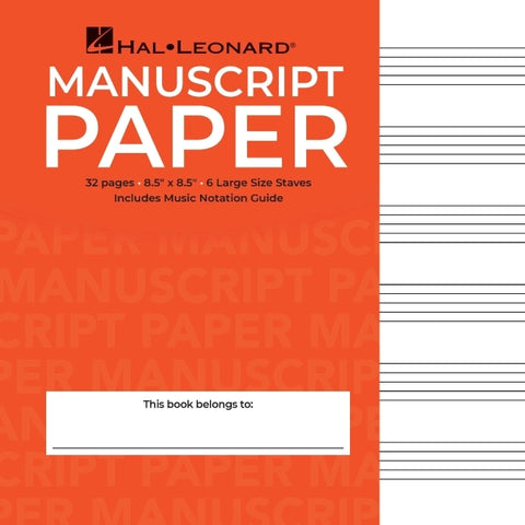 Wide Staff Manuscript Paper Red Cover Music Notebook with Large Staves and Music Notation Guide Hal Leonard Music Composition Book for Students and Pr
