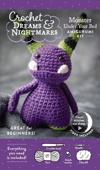 Crochet Dreams and Nightmares Amigurumi Kit Monster Under Your Bed: Everything You Need Is Included: 100% Cotton Yarn, Crochet Hook, Stitch Marker, Ta by Brodie, Carolyne