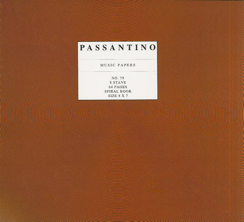 Passantino Music Papers, No. 79, 8 Stave Spiral Book