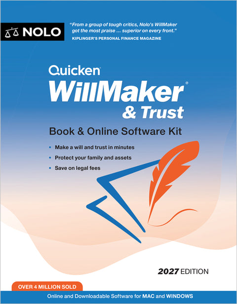 Quicken Willmaker & Trust: Book & Online Software Kit by Nolo, Editors Of