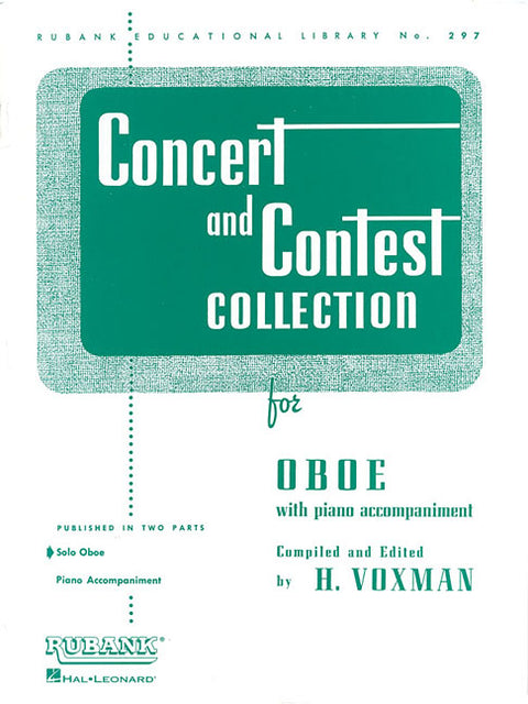 Concert and Contest Collection for Oboe Classical Solo Sheet Music Book for Students and Teachers Oboe Practice and Performance Repertoire for Lessons by Voxman, H.