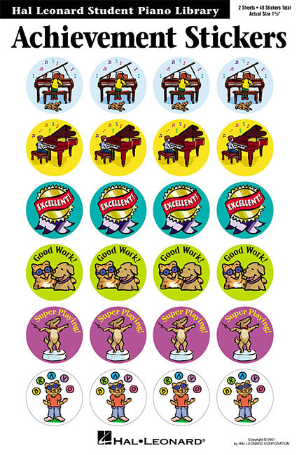 Achievement Stickers: Hal Leonard Student Piano Library by Hal Leonard Corp