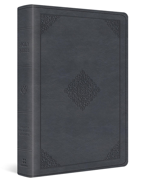 ESV Large Print Wide Margin Bible (Trutone, Slate Blue, Ornament Design) by Esv Bibles