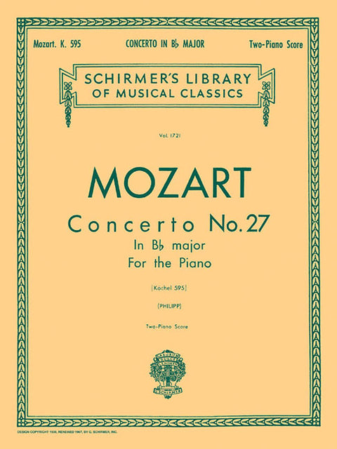 Concerto No. 27 in Bb, K.595: Schirmer Library of Classics Volume 1721 National Federation of Music Clubs 2024-2028 Piano Duet