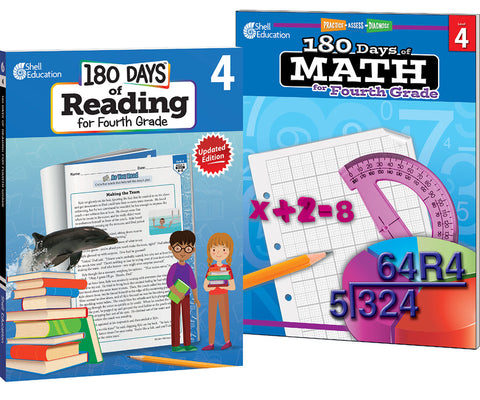 180 Days(tm) Reading & Math for Grade 4: 2-Book Set: Practice, Assess, Diagnose by Multiple Authors