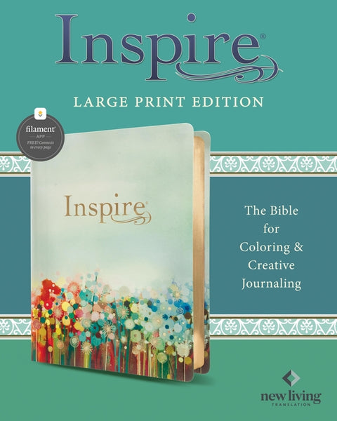 Inspire Bible Large Print Nlt, Filament Enabled (Leatherlike, Floral Fields with Gold) by New Living Translation