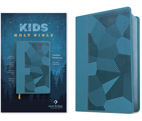 NLT Kids Bible, Thinline Reference Edition (Leatherlike, Camo Blue, Red Letter) by New Living Translation