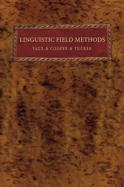 Linguistic Field Methods