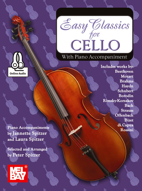 Easy Classics for Cello with Piano Accompaniment by Spitzer, Peter