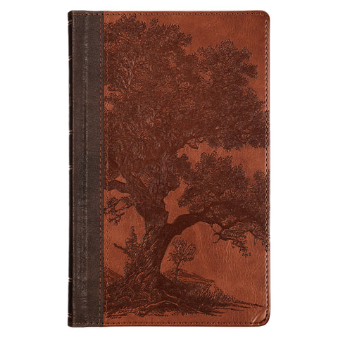 KJV Bible Giant Print Standard-Size (Faux Leather Hardcover, Brown Tree)