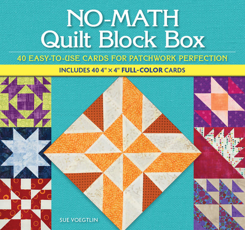No-Math Quilt Block Box: 40 Easy-To-Use Cards for Patchwork Perfection by Voegtlin, Sue