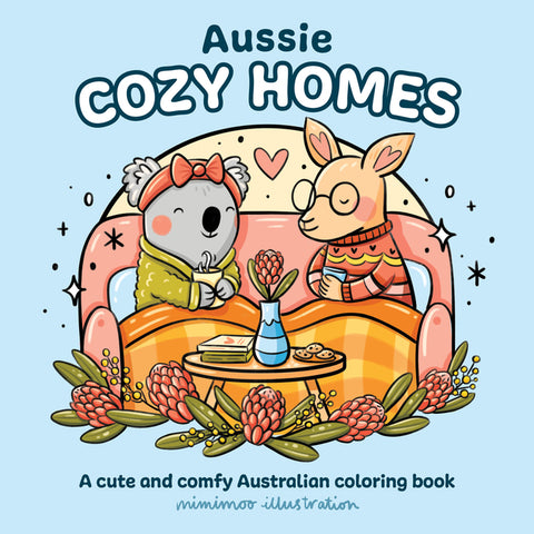 Aussie Cozy Homes: A Cute and Comfy Australian Coloring Book
