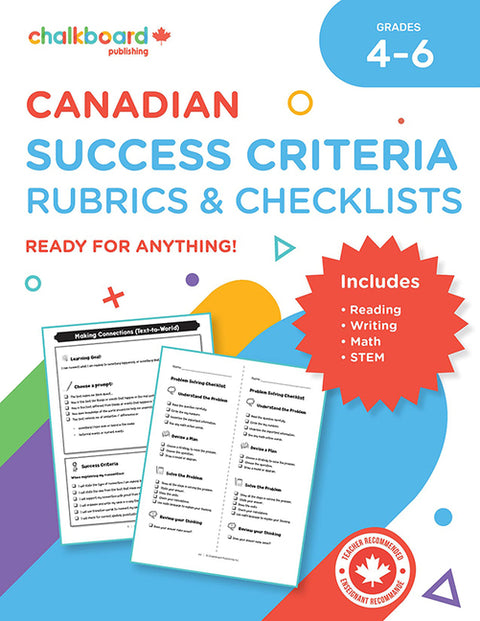 Success Criteria Rubrics and Checklists Grades 4-6 by Turnbull, Demetra