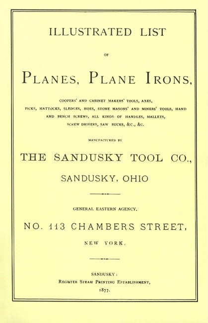 Sandusky Tool Co. 1877 Catalog by Sandusky Tool Company