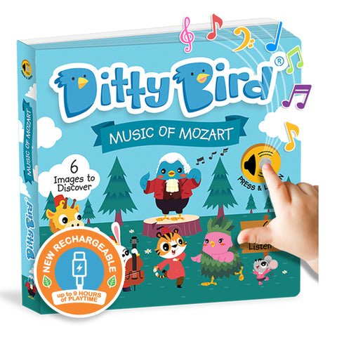 Ditty Bird Music of Mozart Interactive Classical Music Sound Book for Toddlers 1- 3 Musical Books for 1 Year Old