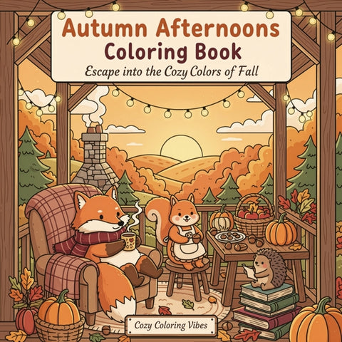 Autumn Afternoons Coloring Book: Escape into the Cozy Colors of Fall Fun Adorable Woodland Animal Scenes, Pumpkin Patch Moments, Rustic Cabin Retreats