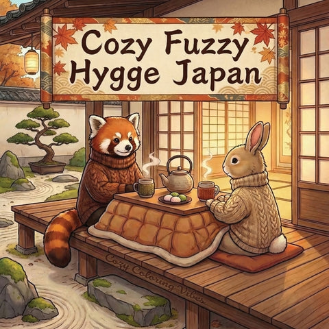 Cozy Fuzzy Hygge Japan: Bold Easy Line Coloring Book for Adults Zen Garden Serenity, Tea Ceremony Rituals, Tatami Rooms, Sakura Scenes & Minimalist Ho by Vibes, Cozy Coloring