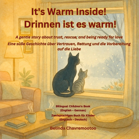 It's warm inside! / Drinnen ist es warm! (Bilingual: English - German): A bilingual children's story about kindness and trust with a winter cat rescue