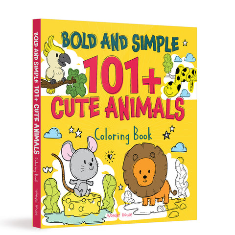 Bold and Simple 101+ Cute Animals Coloring Book by Wonder House Books