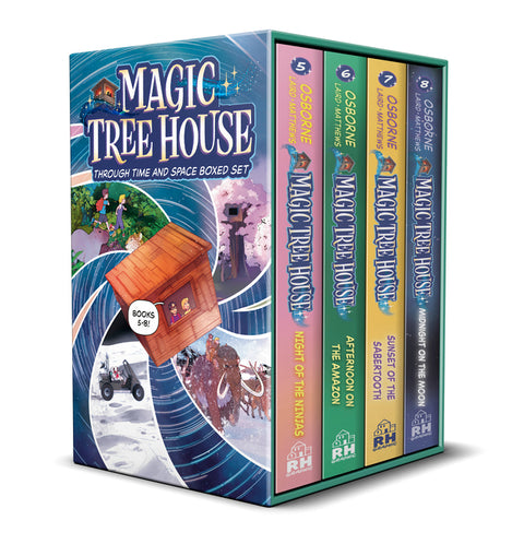 Magic Tree House Through Time and Space Boxed Set: Graphic Novels 5-8: Night of the Ninjas; Afternoon on the Amazon; Sunset of the Sabertooth; Midnigh by Osborne, Mary Pope