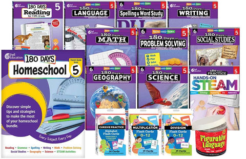 180 Days(tm) Homeschool Grade 5 Set: Every Subject, Every Day