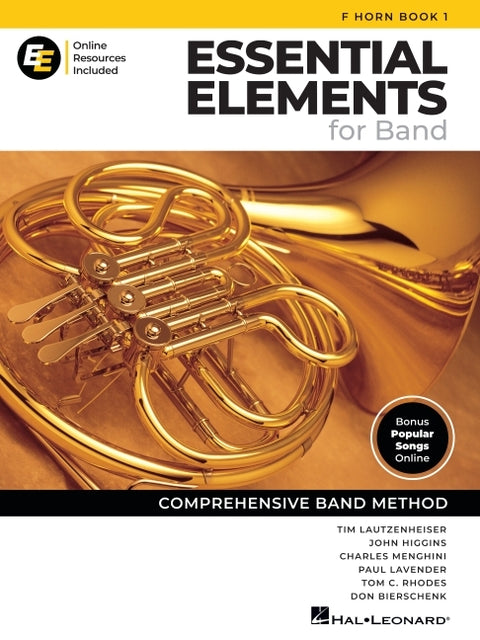 Essential Elements for Band F Horn Book 1 with Eei Online Resources French Horn Method Songbook and Sheet Music for School Band Students and Teachers
