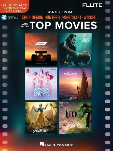 Songs from Kpop Demon Hunters, Minecraft, Wicked and More Top Movies - Flute Play-Along Book with Online Audio