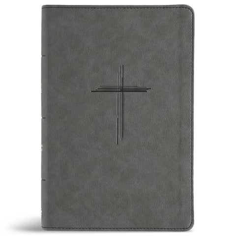 CSB Personal Size Giant Print Bible, Digital Study Edition, Charcoal Suedesoft Leathertouch, Indexed