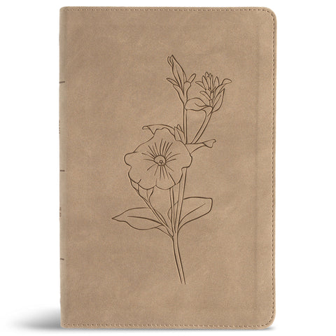 CSB Personal Size Giant Print Bible, Digital Study Edition, Earth Suedesoft Leathertouch, Indexed