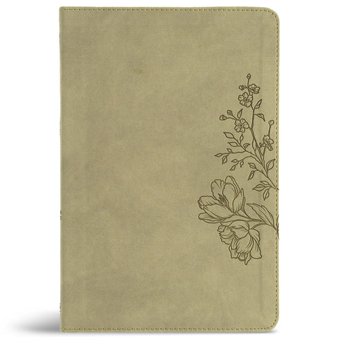 CSB Large Print Thinline Bible, Digital Study Edition, Sage Suedesoft Leathertouch
