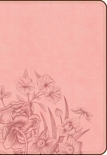 CSB Large Print Compact Reference Bible, Optimal Type, Digital Study Edition, Pink Floral Leathertouch by Csb Bibles by Holman