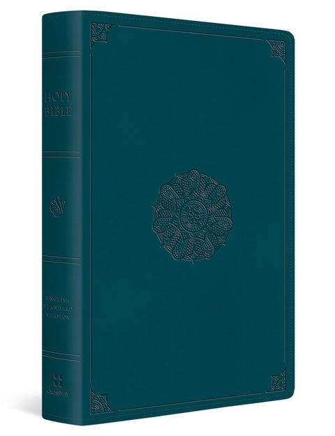 ESV Giant Print Thinline Bible, Red Letter (Trutone, Deep Teal, Emblem Design)
