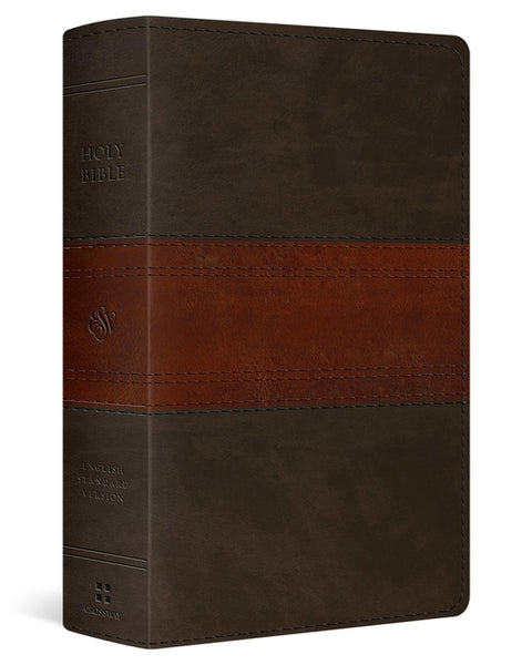 ESV Large Print Personal Size Bible, Red Letter (Trutone, Forest/Tan, Trail Design)