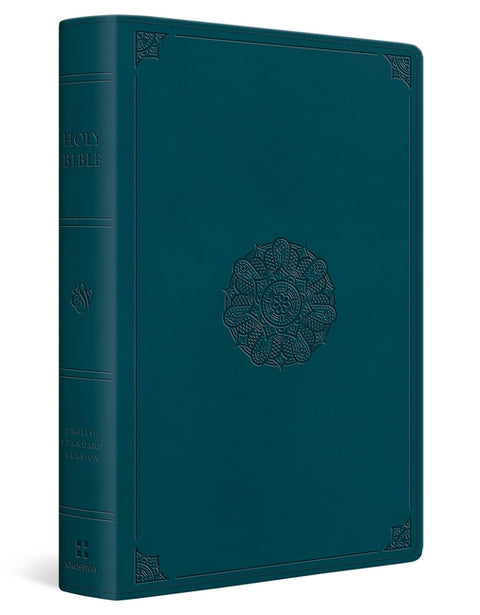 ESV Giant Print Personal Size Bible, Red Letter (Trutone, Deep Teal, Emblem Design)