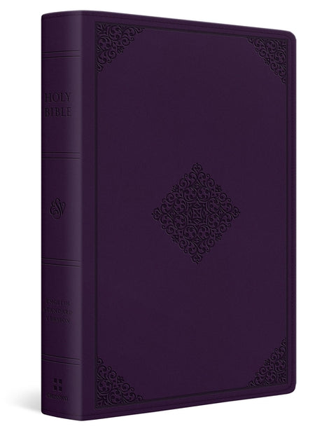 ESV Giant Print Personal Size Bible, Red Letter (Trutone, Lavender, Ornament Design)