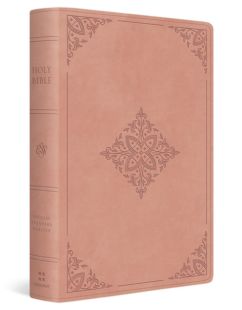ESV Large Print Value Personal Size Bible (Trutone, Blush Rose, Fleur-De-Lis Design)