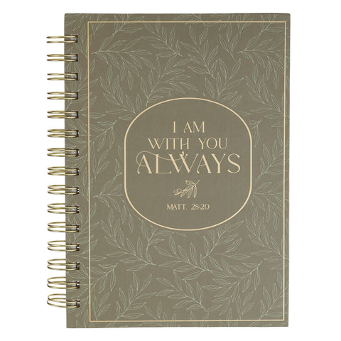 Journal Spiral Green I Am with You Always Matt. 28:20 by 