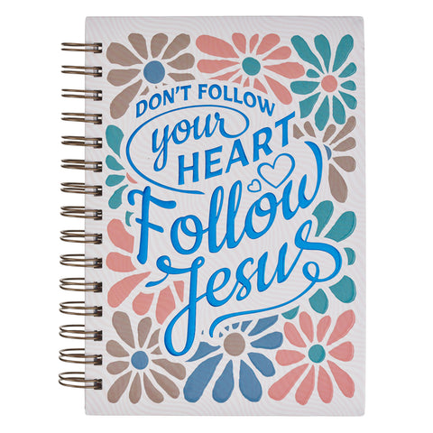 Journal Spiral Pink Blue Follow Jesus by 
