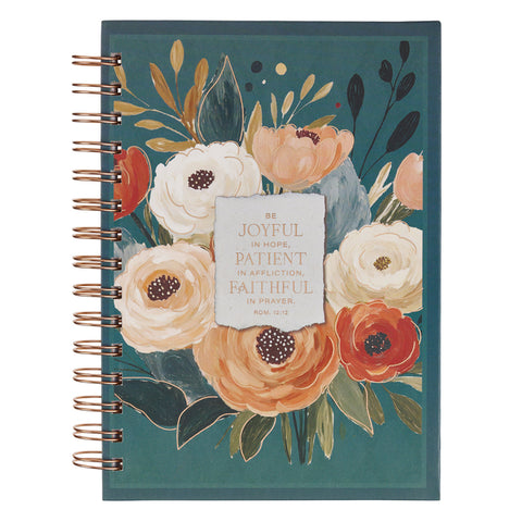 Journal Spiral Multi-Color Floral Joy Patient Faithful Rom. 12:12 by 