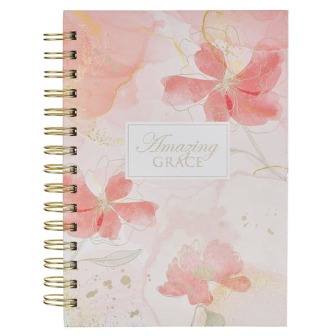 Journal Spiral Pink Floral Amazing Grace by 