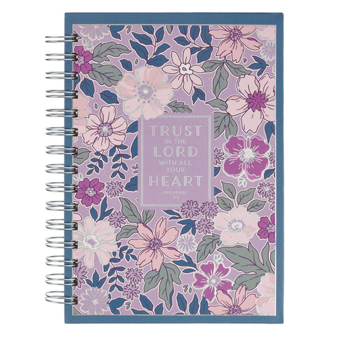 Journal Spiral Purple Floral Trust in the Lord Prov. 3:5 by 