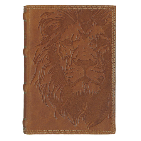 KJV Bible Compact Leather Brown Lion by 