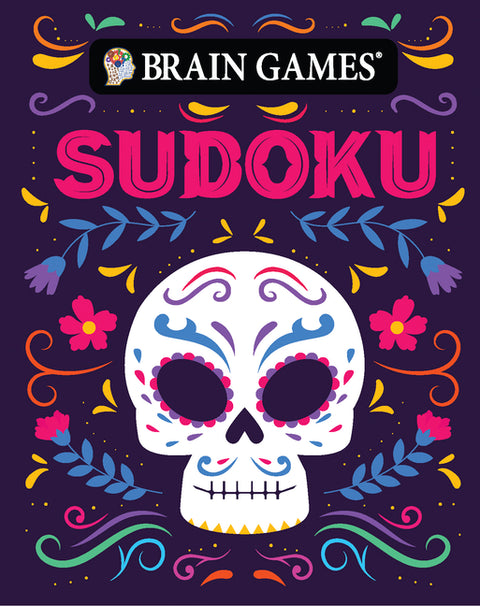 Brain Games - Take-Along - Sudoku (Sugar Skull Design - Day of the Dead and Halloween) by Publications International Ltd