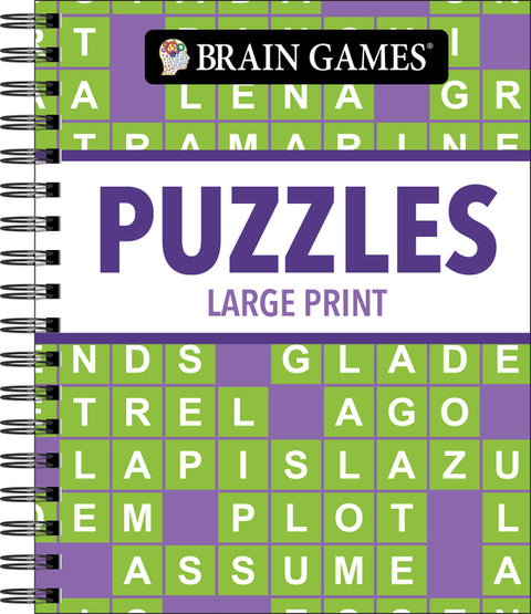 Brain Games - Puzzles - Large Print (Classic) - Fun & Relaxing Variety: Word Search, Crossword & More Spiral Bound Gift for Adults & Seniors