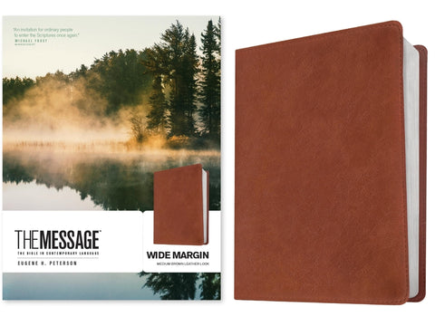 The Message Wide Margin Bible (Leather-Look, Medium Brown) by Peterson, Eugene H.