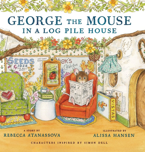 George the Mouse in a Log Pile House
