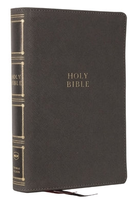 Nkjv, Compact Center-Column Reference Bible, Leathersoft, Gray, Red Letter, Comfort Print by Thomas Nelson