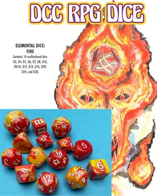 DCC RPG Dice Set Elemental Dice: Fire by Stroh, Harley