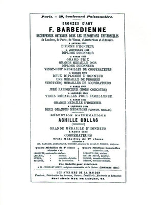 1886 Catalog of the French Bronze Foundry of F. Barbedienne of Paris by Schiffer Publishing Ltd